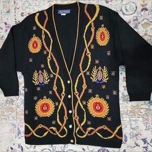 Maggie McNaughton Knit Vintage "Norton McNaughton" Cardigan Sweater Womens sz 2X